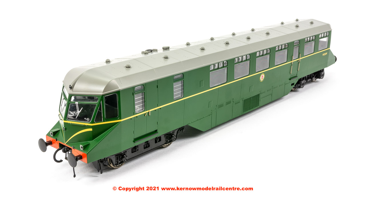 1905 Heljan GWR Railcar number W26W in BR Green livery with speed whiskers
